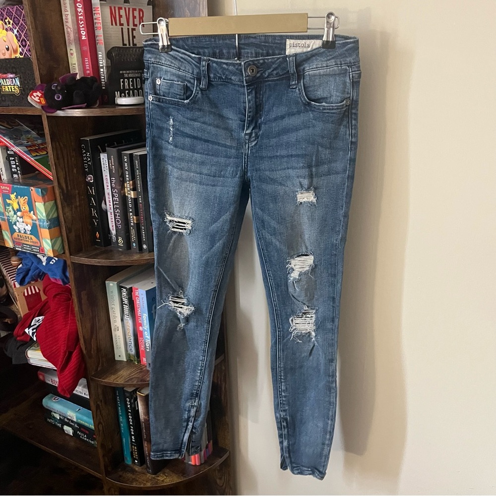 Pistola Blue Denim Jeans With Zipper Bottoms!